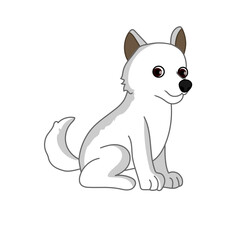 White dog clipart
