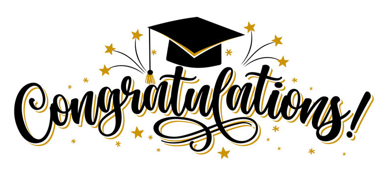 Congratulations Graduates Class of 2022 - Typography. black text isolated white background. Vector illustration of a graduating class of 2021. graphics elements for t-shirts, and the idea for the sign