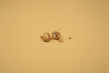 Caramel candies on a white background, sweets