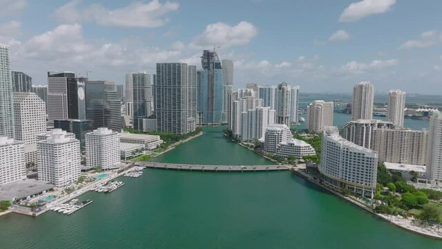 flying between the Miami waterfront and Burlingame Island