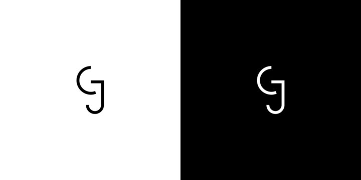 simple and modern GJ letter initials logo design