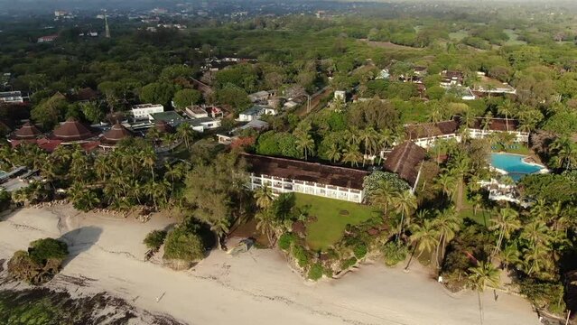Drone footage of Mombasa Beach