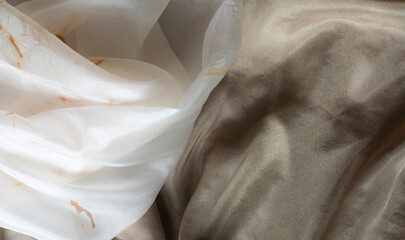 Close up of silk clothes - fine silk texture - fashion background
- 500188342