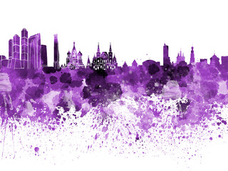 Fototapeta premium Moscow skyline in watercolor-poster moscow