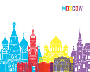 Moscow skyline in watercolor-poster moscow