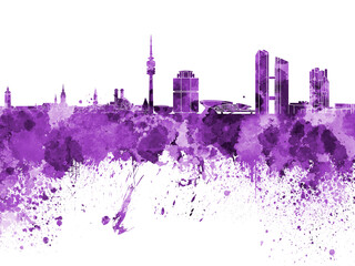 Fototapeta premium Munich skyline in watercolor on white background