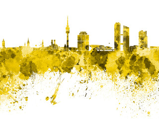 Obraz premium Munich skyline in watercolor on white background