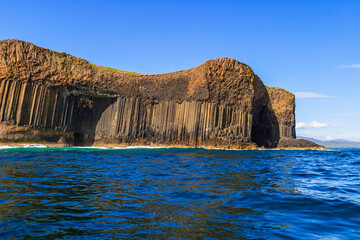 Basalt columns at Fingal's cave at staffa island in scotland