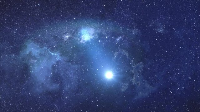 Milky Way stars and starry skies. 3D render animation.	
