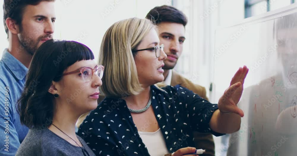 Aufkleber im happy with that idea. 4k video footage of a diverse group colleagues brainstorming together on a 