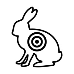 Icon Of Hare Silhouette With Target
