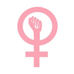 Obraz premium Women's independence logo. Feminism icon. Vector illustration to create your design