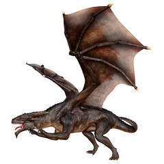 3D Rendering Fairy Tale Dragon on White