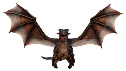 3D Rendering Fairy Tale Dragon on White