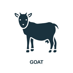 Goat icon. Monochrome simple Goat icon for templates, web design and infographics