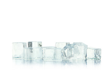 Ice forms for drinks isolated on white background