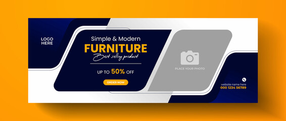 Modern furniture sale facebook cover page design timeline design, web banner for furniture product sale, sale banner template