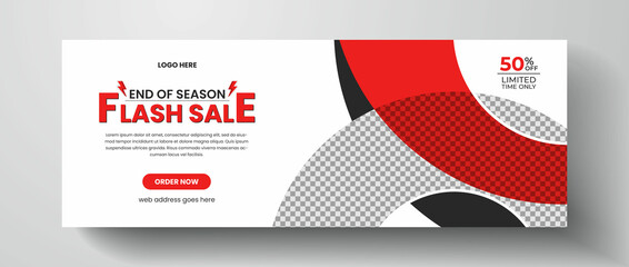 Product flash sale facebook cover design, web banner for product sale, sale banner template - obrazy, fototapety, plakaty