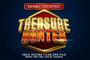 treasure hunter 3d text effect premium vectors