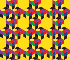 Obraz premium Seamless repeating isometric pattern of cubes