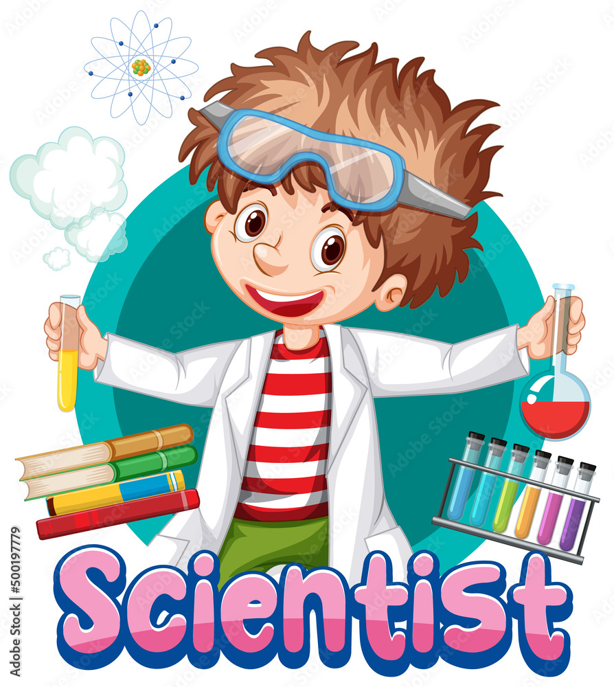 Wall mural scientist doing science experiment in the lab