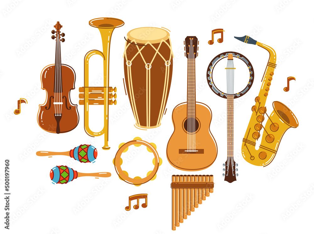 Sticker latin music band salsa vector flat illustration isolated over white background, live sound festival 