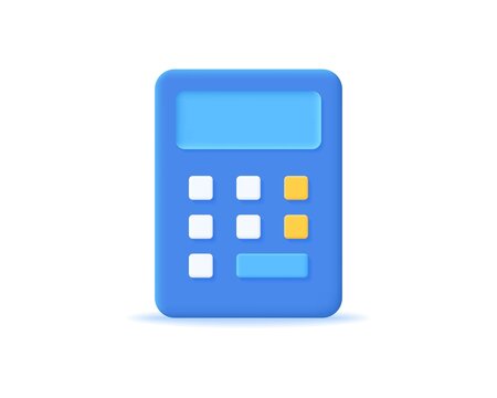 3d calculator realistic icon vector