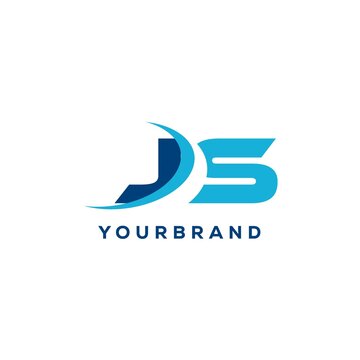 Letter JS logo combined with swoosh curved line
