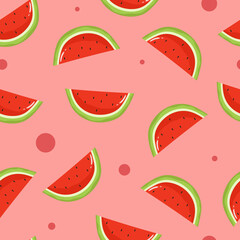 cute summer fruits cartoon seamless pattern