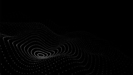 3D digital circular dynamic wave. Technology smart wave. Seamless flow digital structure. Cyber technology background. Vector illustration.