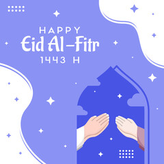 Happy Eid. Eid Al Fitr. Non Mahram Shaking. Shaking Hands. Hands. Ramadhan. Shawwal. Hari Raya Idul Fitri. Idul Fitri. Eid Poster. Eid Al - Fitr Flat Design. Eid Al - Fitr Illustration.  