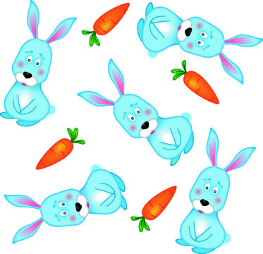 hare carrot pattern white background products