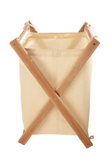 Container for household items made of wood and fabric