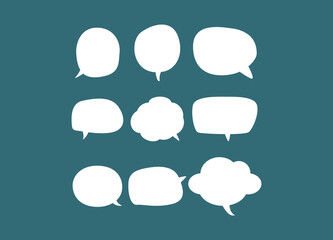 Set of speech bubbles, doodles, or cartoons. Sketch Callout Set with Light and Shadow Communication Design Elements