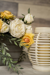 bouquet of roses on the table