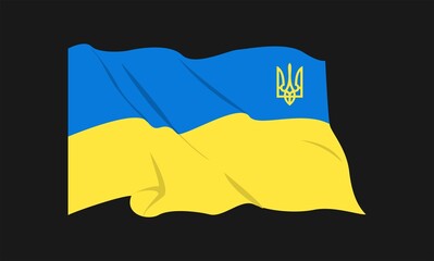 State flag of Ukraine. Peace for Ukraine. Pray for Ukraine. Stop the war. vector