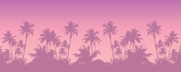 Fototapeta na wymiar tropical palm tree silhouette background summer holiday design