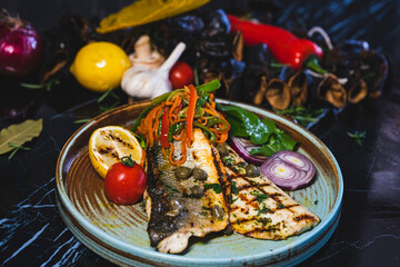 grilled chicken with vegetables