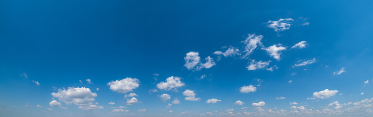 Clouds in blue sky panoramic high resolution background