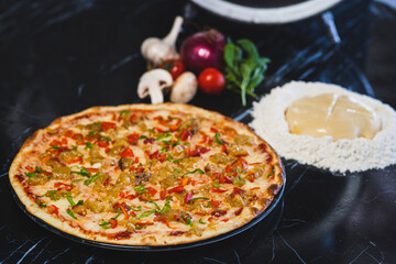pizza with vegetables
