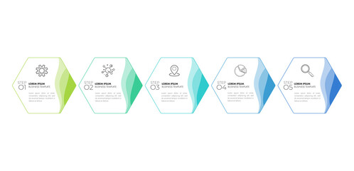 Modern infographic Timeline template can be used for workflow layout, diagram, number options, web design. Infographic business concept with 5 option, parts, steps or processes.