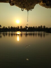 sunset over the river