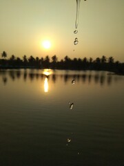 sunset over the river