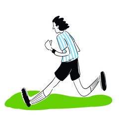 Cartoon football player . Vector illustration on white background. EPS 10. 