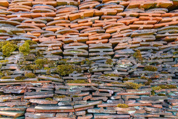 stacked old tiles