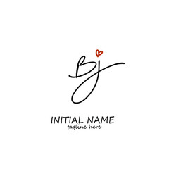 B j Bj initial letter handwriting and signature logo