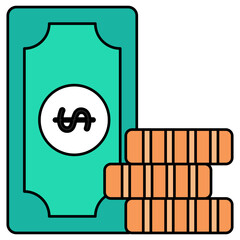 An editable design icon of money