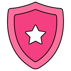 An editable design icon of star shield
