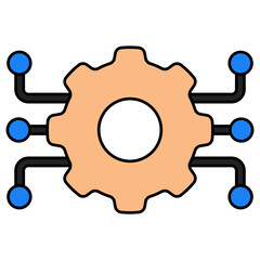 Conceptual flat design icon of network setting