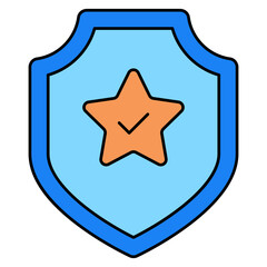 An editable design icon of star shield